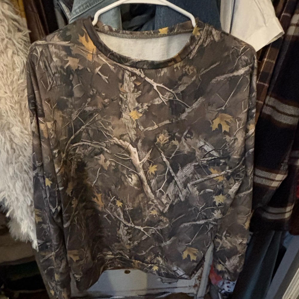 Brown and Green Fitted Camouflage lightweight Sweatshirt